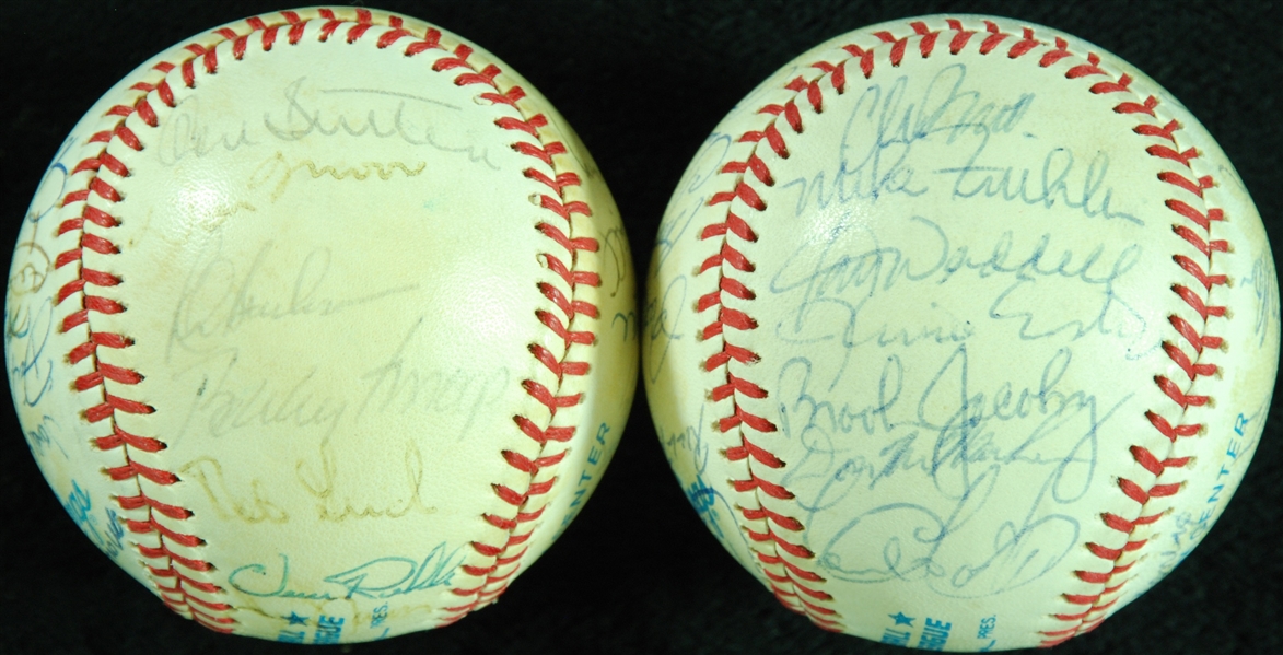 1986 Angels & 1985 Indians Team-Signed Baseballs (2) from Vern Ruhle