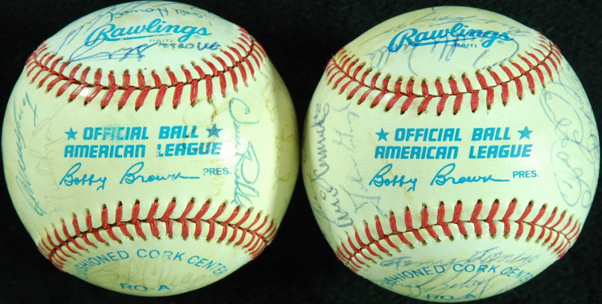 1986 Angels & 1985 Indians Team-Signed Baseballs (2) from Vern Ruhle