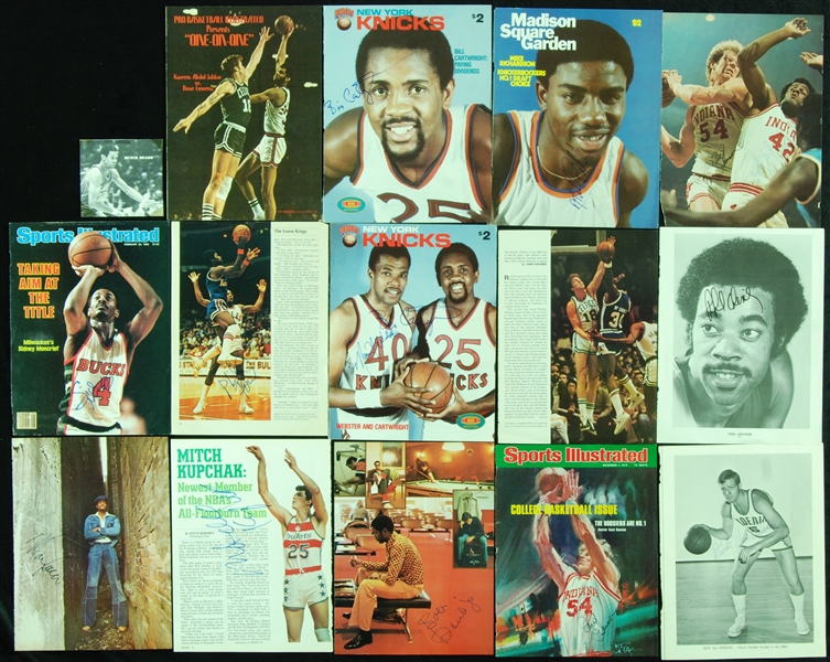 Basketball HOFer Signed Magazine & Newspaper Photo Group (222)