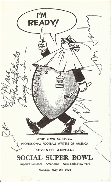 NFL HOFers Multi-Signed Social Super Bowl Program with Landry, Mara (1974) (PSA/DNA)