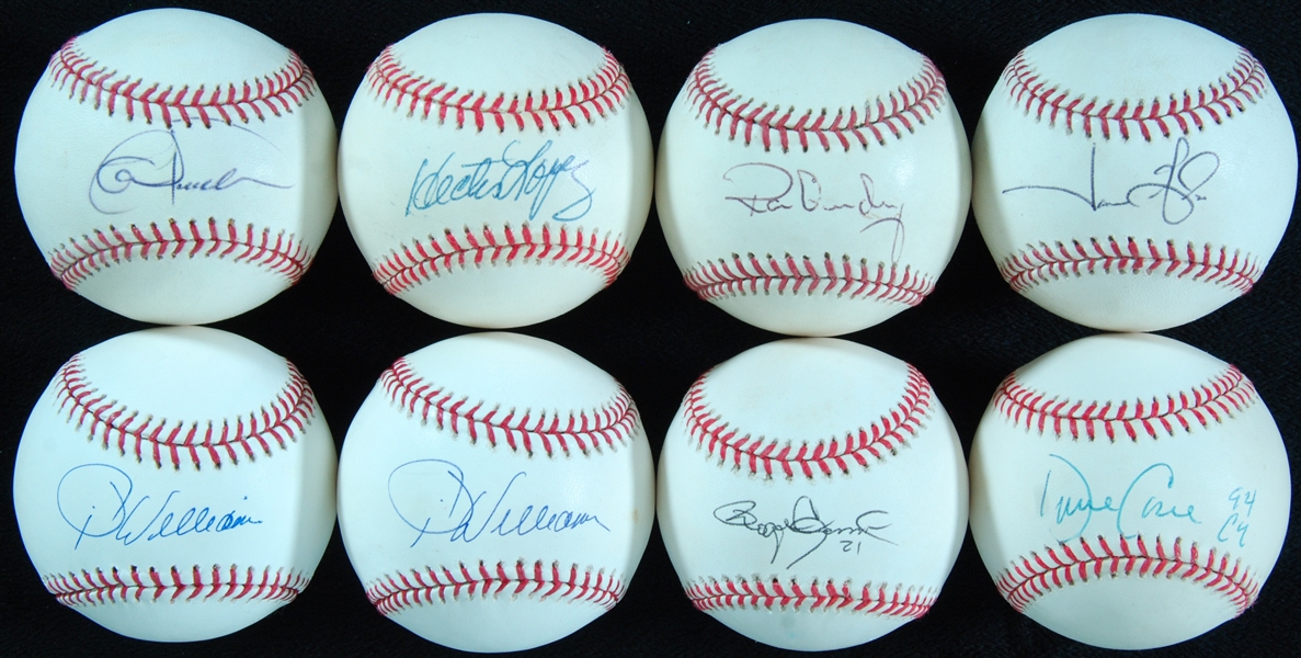 New York Yankees Single-Signed Baseballs (8) with Roger Clemens, Cone