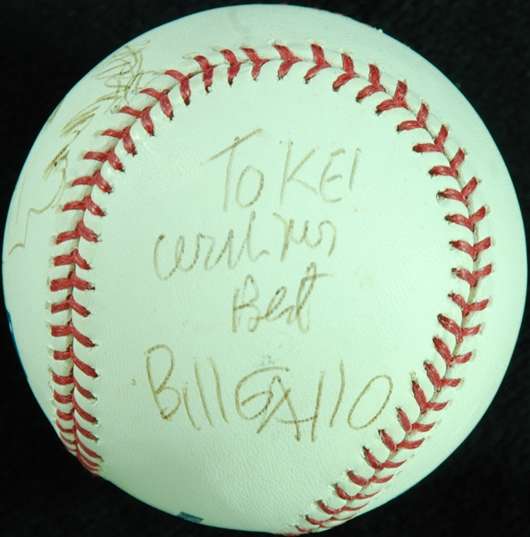 Bill Gallo Single-Signed OML Baseball with Hand-Drawn Sketch (PSA/DNA)