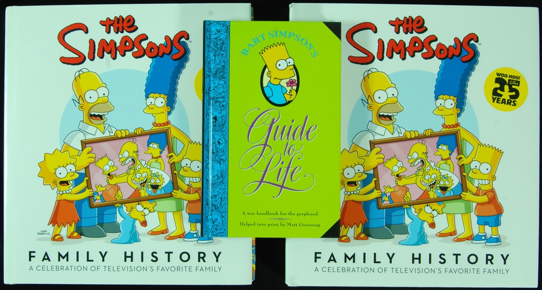 Matt Groening Signed Books with Original The Simpsons Sketches (3)