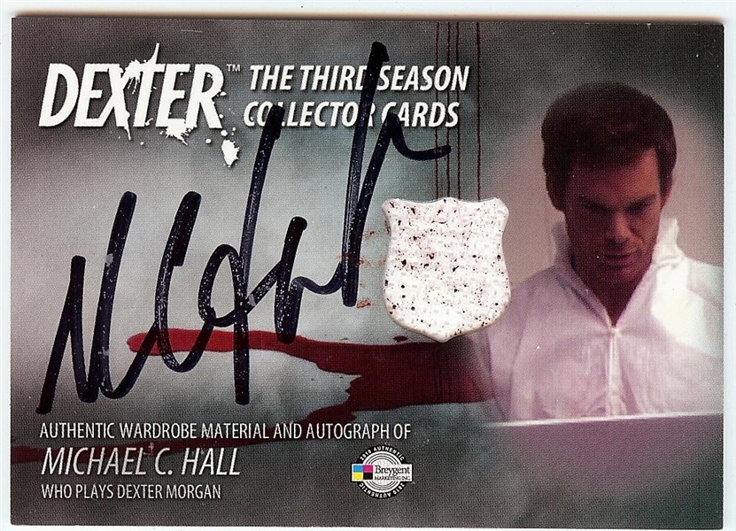 Michael C. Hall Signed Dexter Wardrobe Material Auto Card