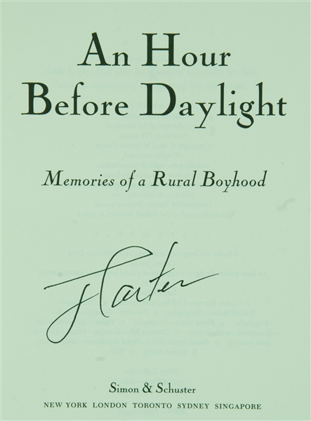 Jimmy Carter Signed An Hour Before Daylight Book (PSA/DNA)