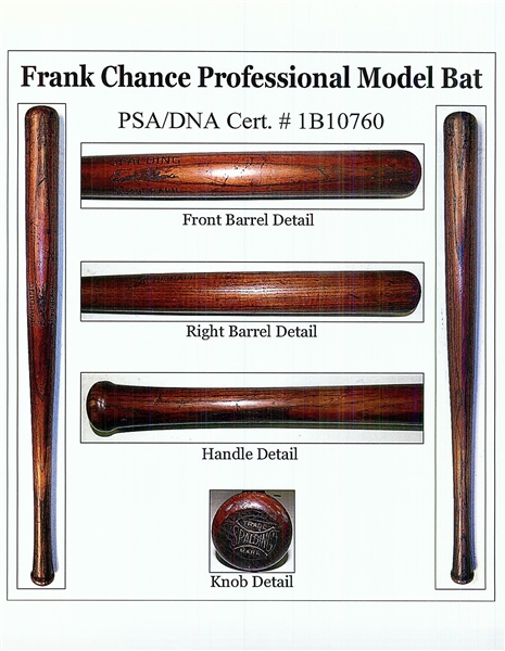 Frank Chance 1912-25 Professional Model Spalding Bat (Taube PSA/DNA)