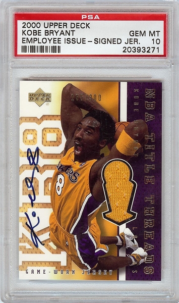 Kobe Bryant Signed 2000 Upper Deck Employee Issue Signed Jersey (165/300) PSA 10