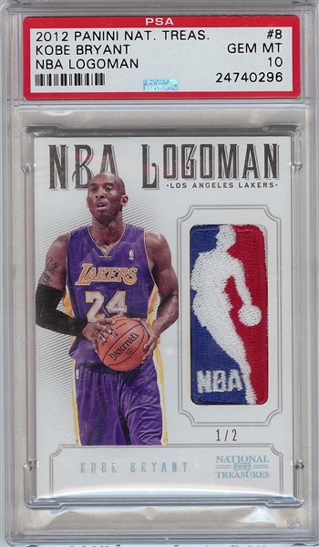 2012 Panini National Treasures Kobe Bryant NBA Logoman (1/2) PSA 10