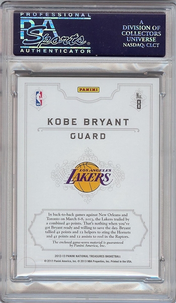 2012 Panini National Treasures Kobe Bryant NBA Logoman (1/2) PSA 10