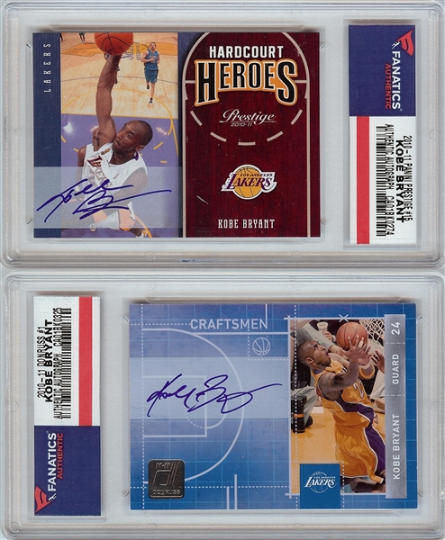 Kobe Bryant Signed 2010-11 Donruss & Panini Pair (Fanatics)