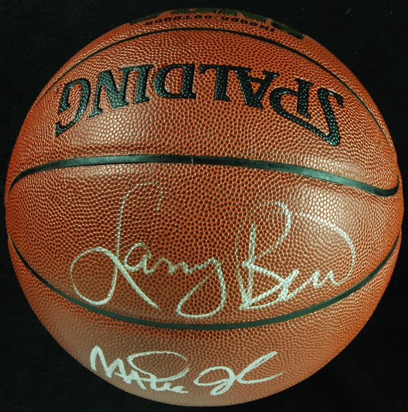 Larry Bird & Magic Johnson Signed Spalding Basketball (PSA/DNA)