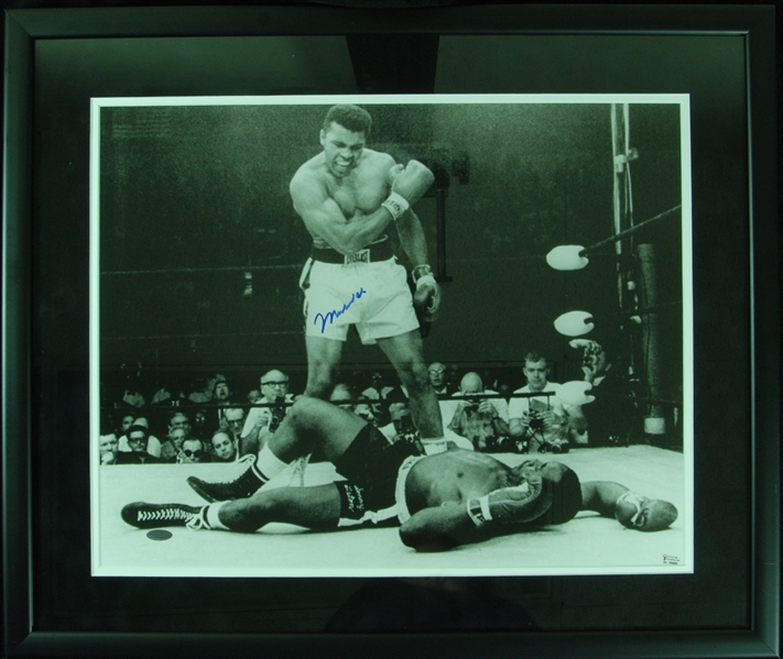 Muhammad Ali Signed 16x20 Framed Liston Photo (Steiner) (Online Authentics)