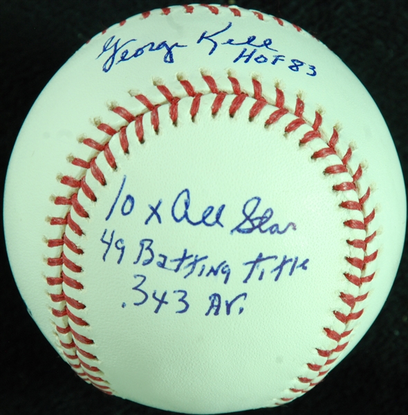 George Kell Single-Signed OML STAT Baseball (PSA/DNA)