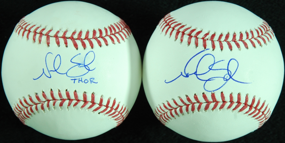 Noah Syndergaard Single-Signed OML Baseballs Pair (2) (PSA/DNA)