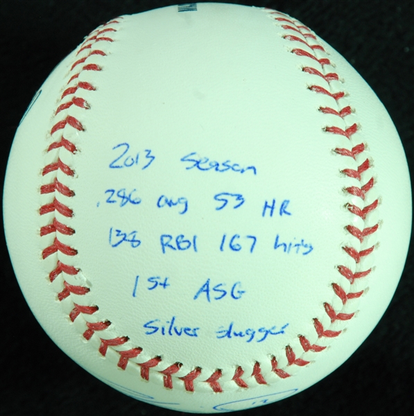 Chris Davis Single-Signed OML STAT Baseball (Fanatics)