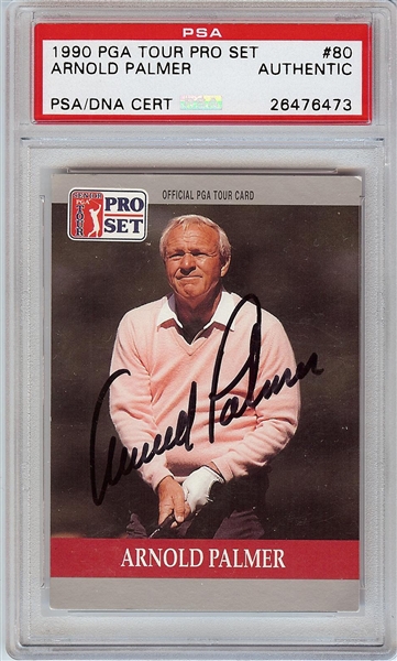 Arnold Palmer Signed 1990 PGA Tour Pro Set No. 80  (PSA/DNA)