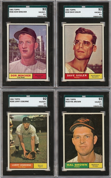 1961 Topps SGC 8.5 Graded Commons Group (4)