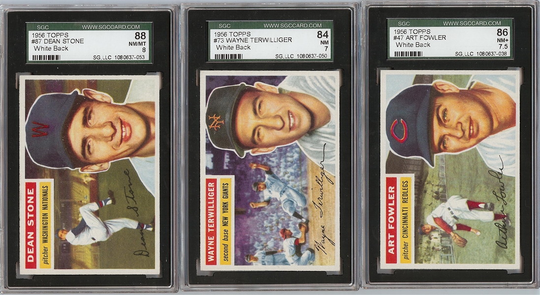 1956 Topps SGC-Graded Trio (3) 