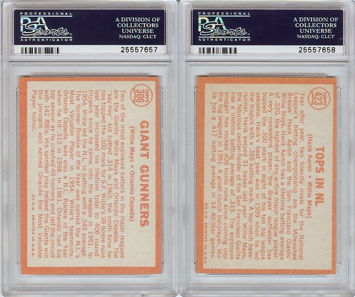 1964 Topps High-Grade Giant Gunners PSA 8 & Tops In NL PSA 7 Pair (2) 