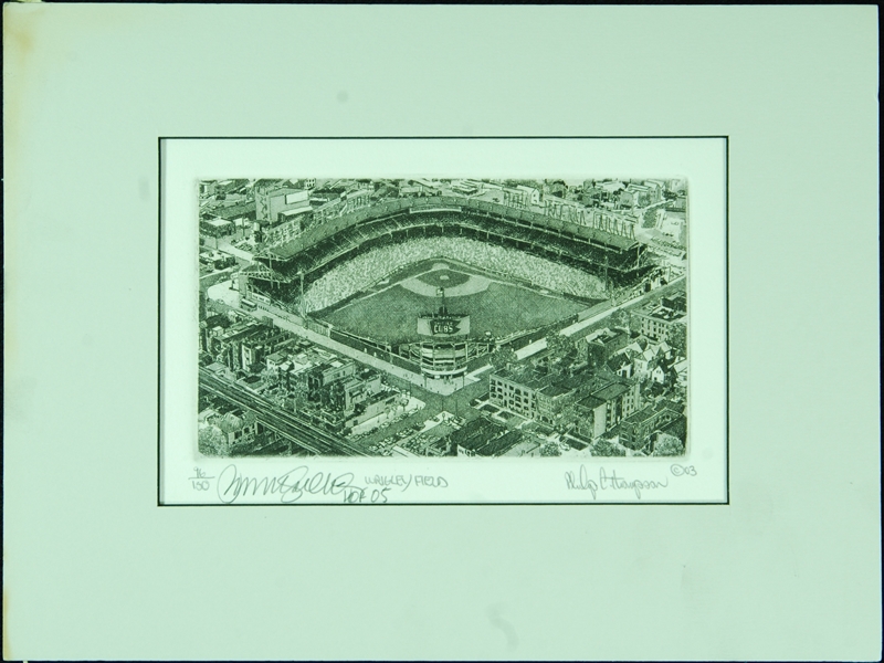 Ryne Sandberg Signed Wrigley Field Etching