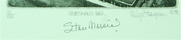 Stan Musial Signed Sportsman's Park Etching