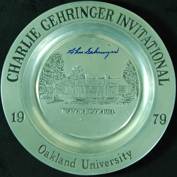 Charlie Gehringer Signed 1979 Charlie Gehringer Invitational Plate (PSA/DNA)