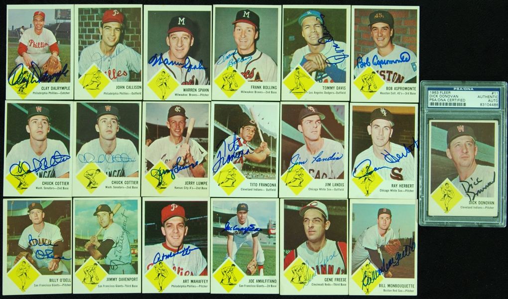 Signed 1963 Fleer Baseball Group (19)