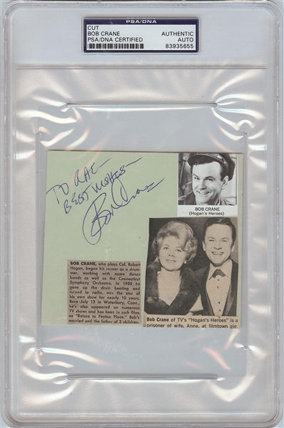 Bob Crane Hogan's Heroes Signed Album Page (PSA/DNA)