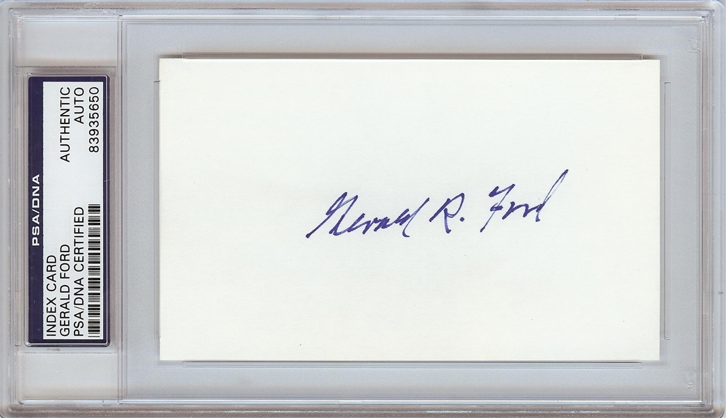 Gerald Ford Signed 3x5 Index Card (PSA/DNA)