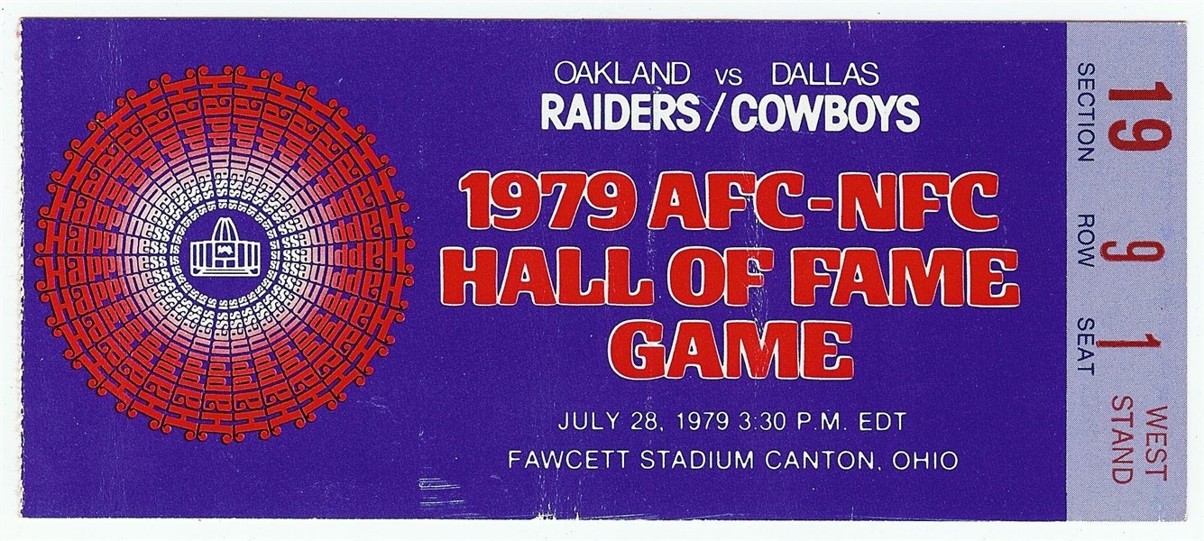 Multi-Signed 1979 NFL HOF Game Program, Ticket & Menu (7) (PSA/DNA)