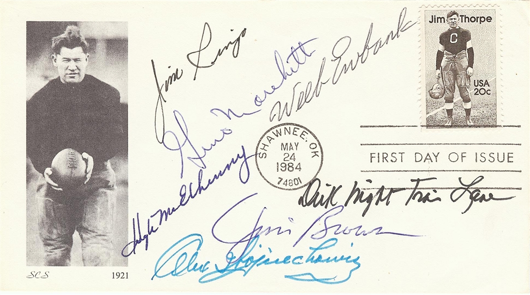 NFL HOFers Multi-Signed Jim Thorpe FDC (7)