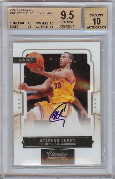 Stephen Curry Signed 2009-10 Classics RC (385/499) BGS 9.5 (AUTO 10)