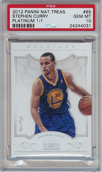 Stephen Curry 2012 Panini National Treasures Platinum (1/1) PSA 10