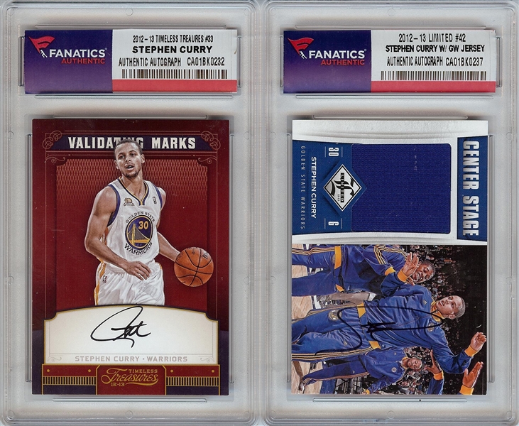 Stephen Curry Signed 2012-13 Panini Pair (2) (Fanatics)