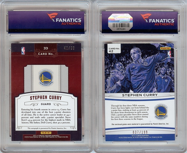 Stephen Curry Signed 2012-13 Panini Pair (2) (Fanatics)