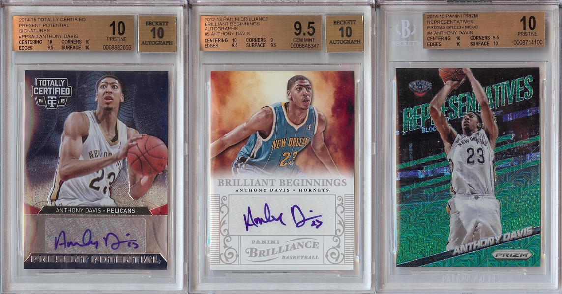 Anthony Davis Insert Trio with Brilliance Auto RC BGS 10, BGS 9.5 (AUTOS 10) 