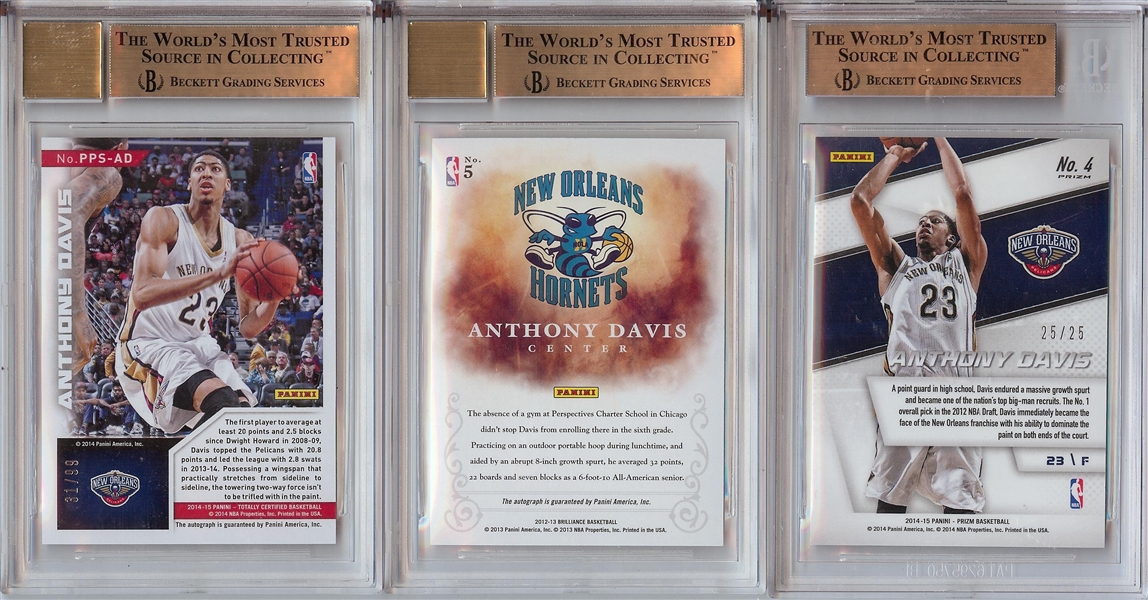 Anthony Davis Insert Trio with Brilliance Auto RC BGS 10, BGS 9.5 (AUTOS 10) 