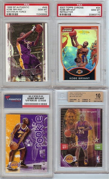 Kobe Bryant Gem Mint Graded Group with RCs (8)