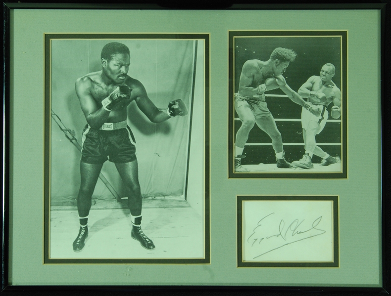 Ezzard Charles Cut Signature Framed Display (PSA/DNA)