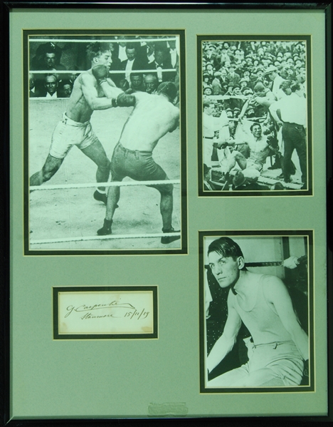 Georges Carpentier Cut Signature vs. Jack Dempsey Display (PSA/DNA)