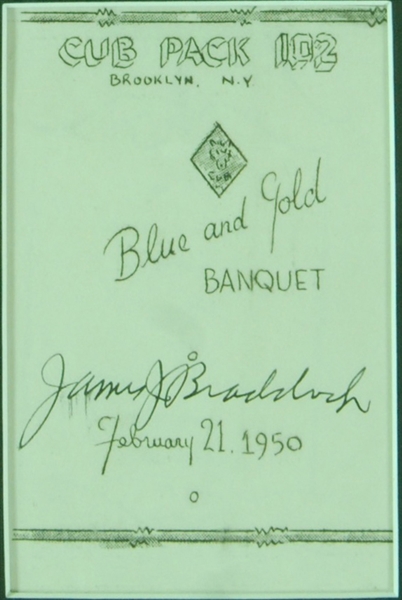 James Braddock Signed Blue & Gold Banquet Framed Display (PSA/DNA)