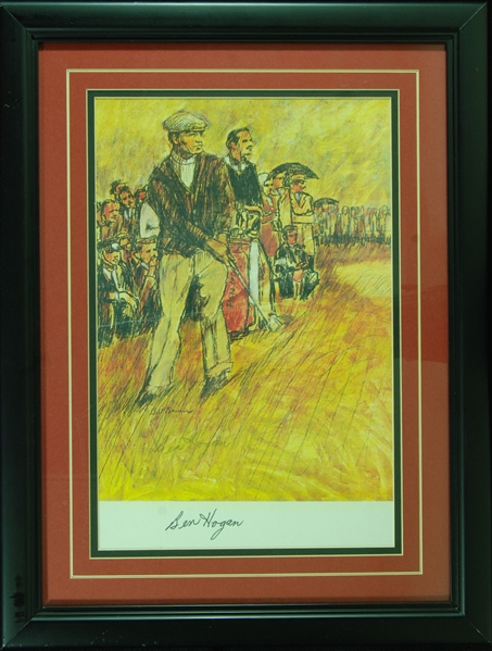 Ben Hogan Signed Bill Brauer History of Golf Framed Print (PSA/DNA)