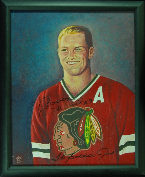 Bobby Hull Signed Tex Coulter Original Artwork The Golden Jet (PSA/DNA)