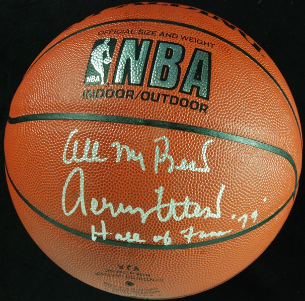 Jerry West Signed Spalding Basketball Inscribed Hall of Fame 1979 (UDA)