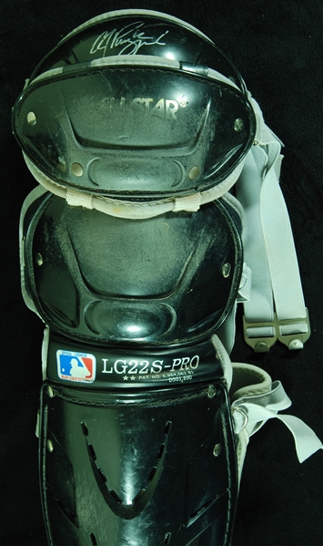 A.J. Pierzynski Signed Game-Used Shin Guard