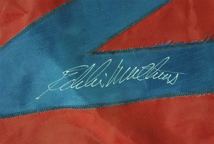 Eddie Mathews Signed Atlanta Banner Hung in Wrigley Field (PSA/DNA)