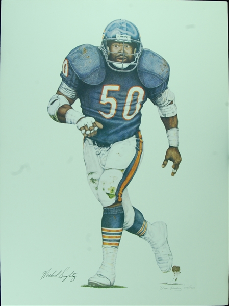 Mike Singletary Signed Print (PSA/DNA)