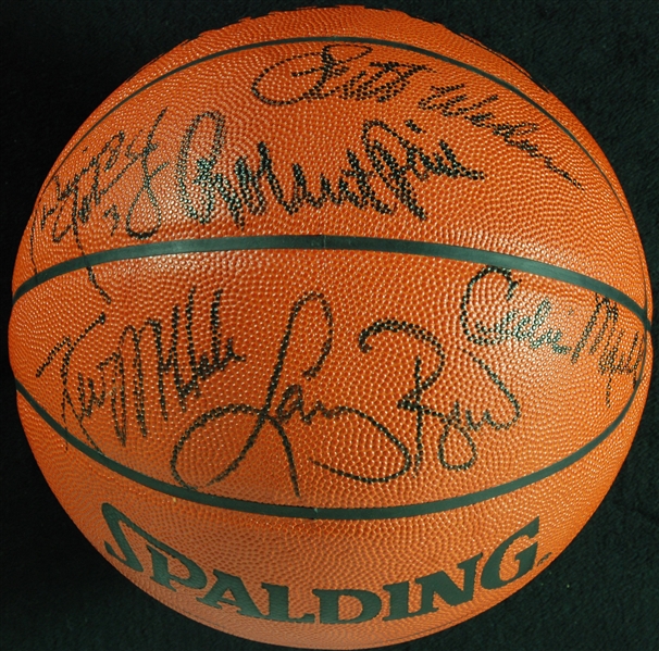 1984-85 Boston Celtics World Champions Team-Signed Spalding Official Basketball (12) (PSA/DNA)