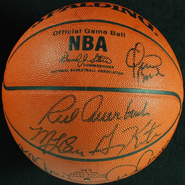 1984-85 Boston Celtics World Champions Team-Signed Spalding Official Basketball (12) (PSA/DNA)