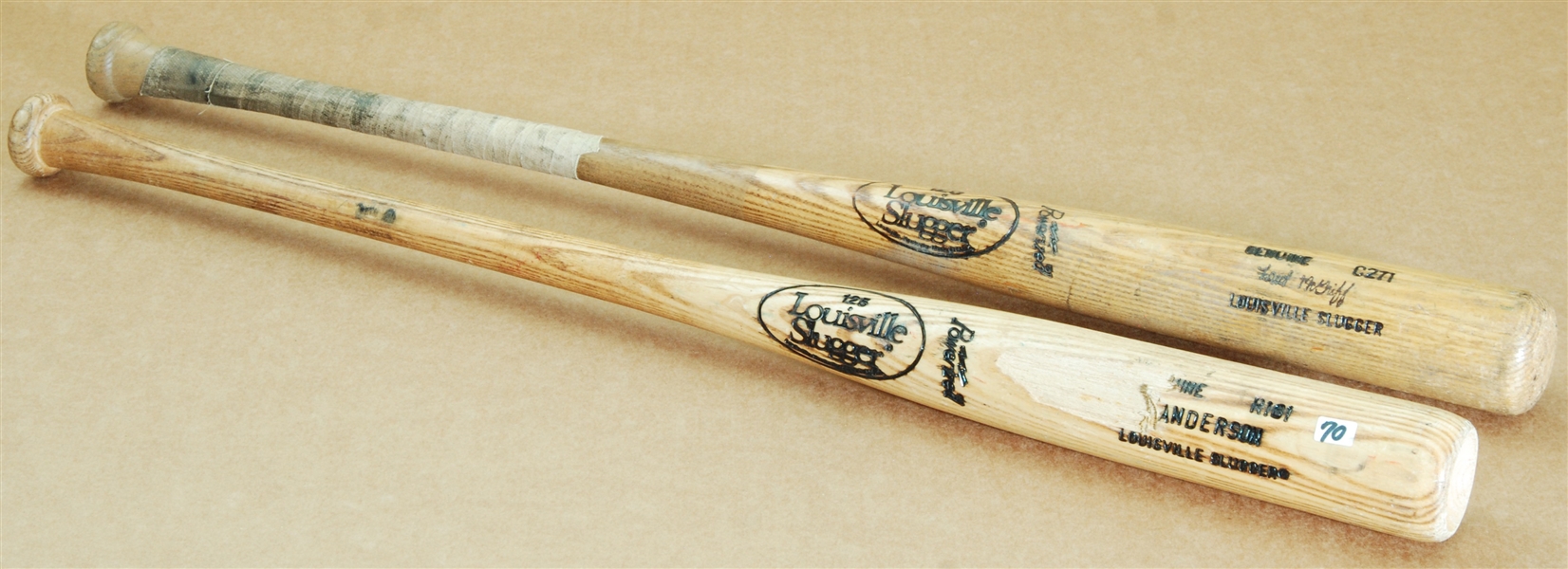 Fred McGriff & Brady Anderson Game-Used Louisville Slugger Bats (2)